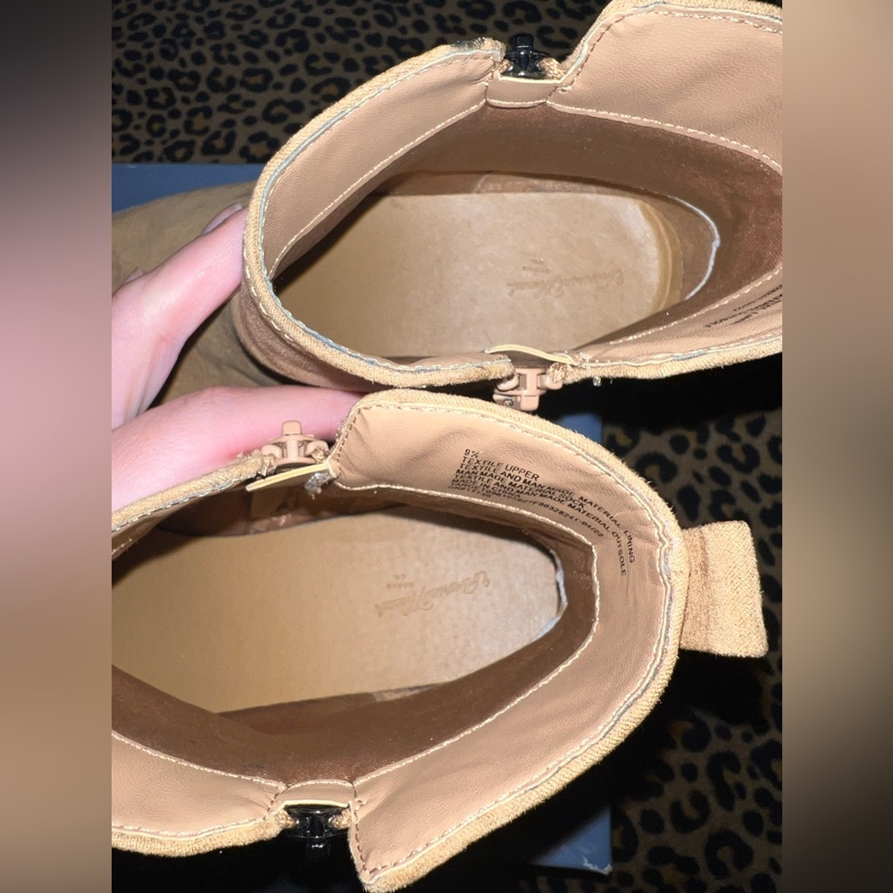 Tan Memory Foam Ankle Boots - Picture 9 of 9